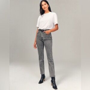 Abercrombie & Fitch Jeans Womens 25 Long The Ankle Straight Ultra High Rise Grey